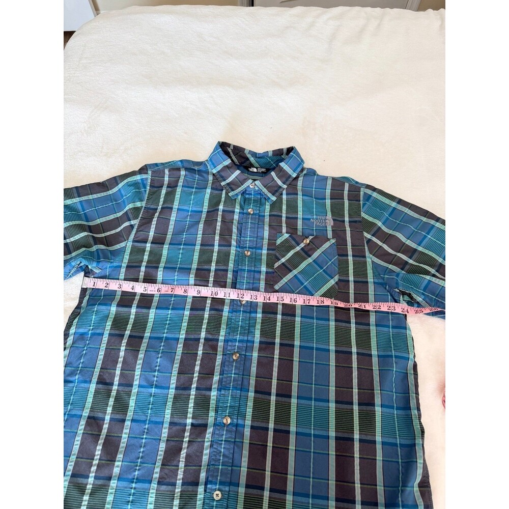 The North Face Men's Plaid Short Sleeve Shirt Blue Size XL Regular Fit Hiking - Picture 2 of 8